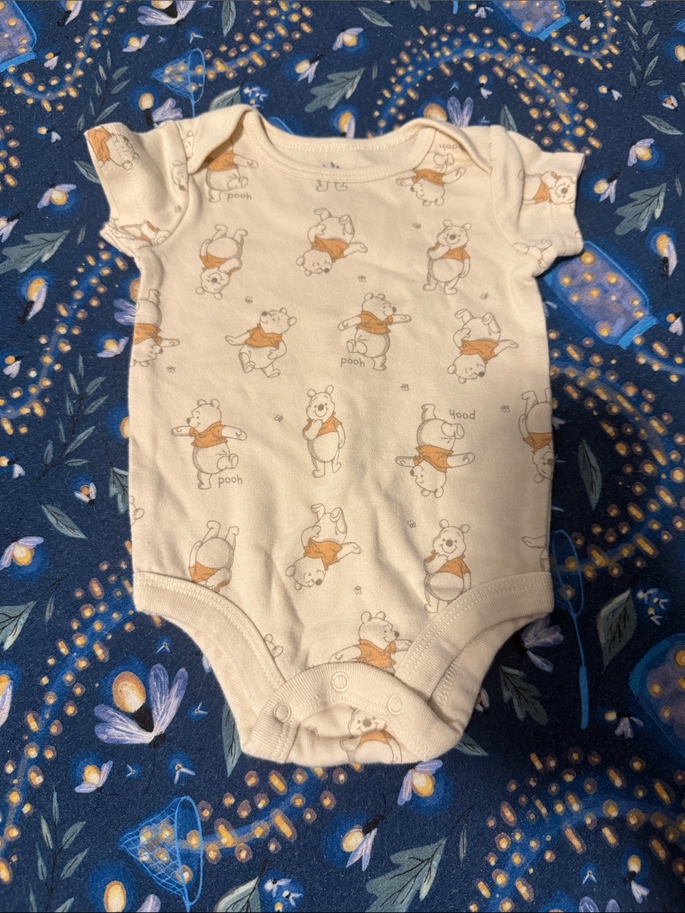 Disney Cream One-Piece Bodysuit with Winnie the Pooh Print